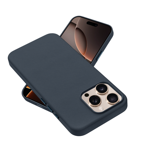 Coverzs Coverzs iPhone 16 Pro Max luxe leren MagSafe case (donkerblauw) Coverzs Coverzs iPhone 16 Pro Max luxe leren MagSafe case (donkerblauw)