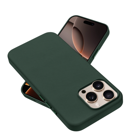 Coverzs Coverzs iPhone 16 Pro Max luxe leren MagSafe case (donkergroen) Coverzs Coverzs iPhone 16 Pro Max luxe leren MagSafe case (donkergroen)
