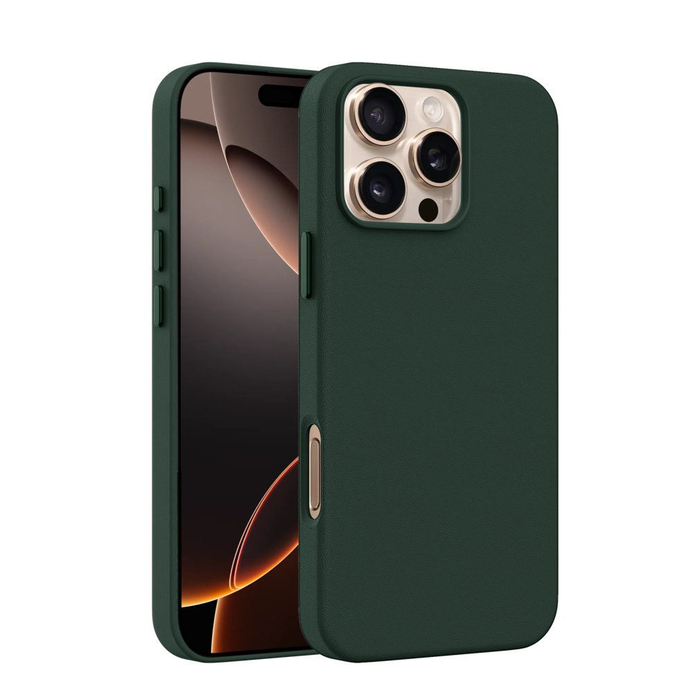 Coverzs Coverzs iPhone 15 Pro luxe leren MagSafe case (donkergroen) Coverzs Coverzs iPhone 15 Pro luxe leren MagSafe case (donkergroen)