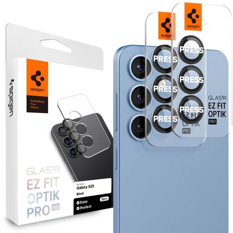 Spigen Spigen Samsung Galaxy S25 Glas.tR EZFit Optik Lens Protector 2 pack Spigen Spigen Samsung Galaxy S25 Glas.tR EZFit Optik Lens Protector 2 pack