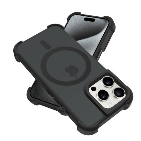Coverzs Coverzs iPhone 14 Pro matte Shock case met MagSafe (zwart)
