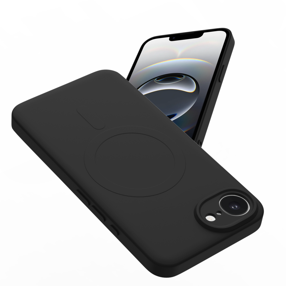 ShieldCase® ShieldCase iPhone 16e Siliconen MagSafe back cover (zwart)