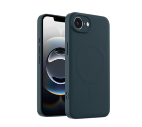 ShieldCase® iPhone 16e Siliconen MagSafe back cover (donkerblauw)