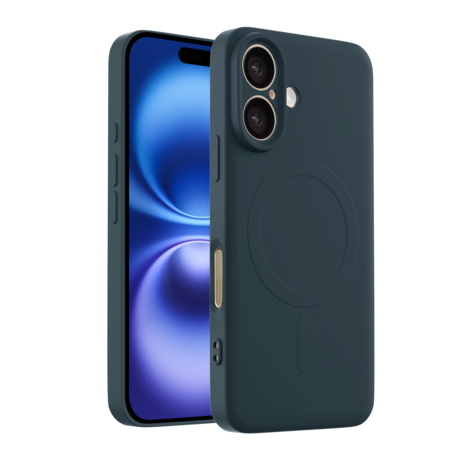 ShieldCase® ShieldCase iPhone 16 Siliconen MagSafe back cover (donkerblauw)