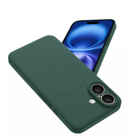 ShieldCase® ShieldCase iPhone 16 Siliconen MagSafe back cover (donkergroen)