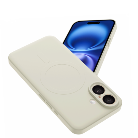 ShieldCase® ShieldCase iPhone 16 Siliconen MagSafe back cover (beige)