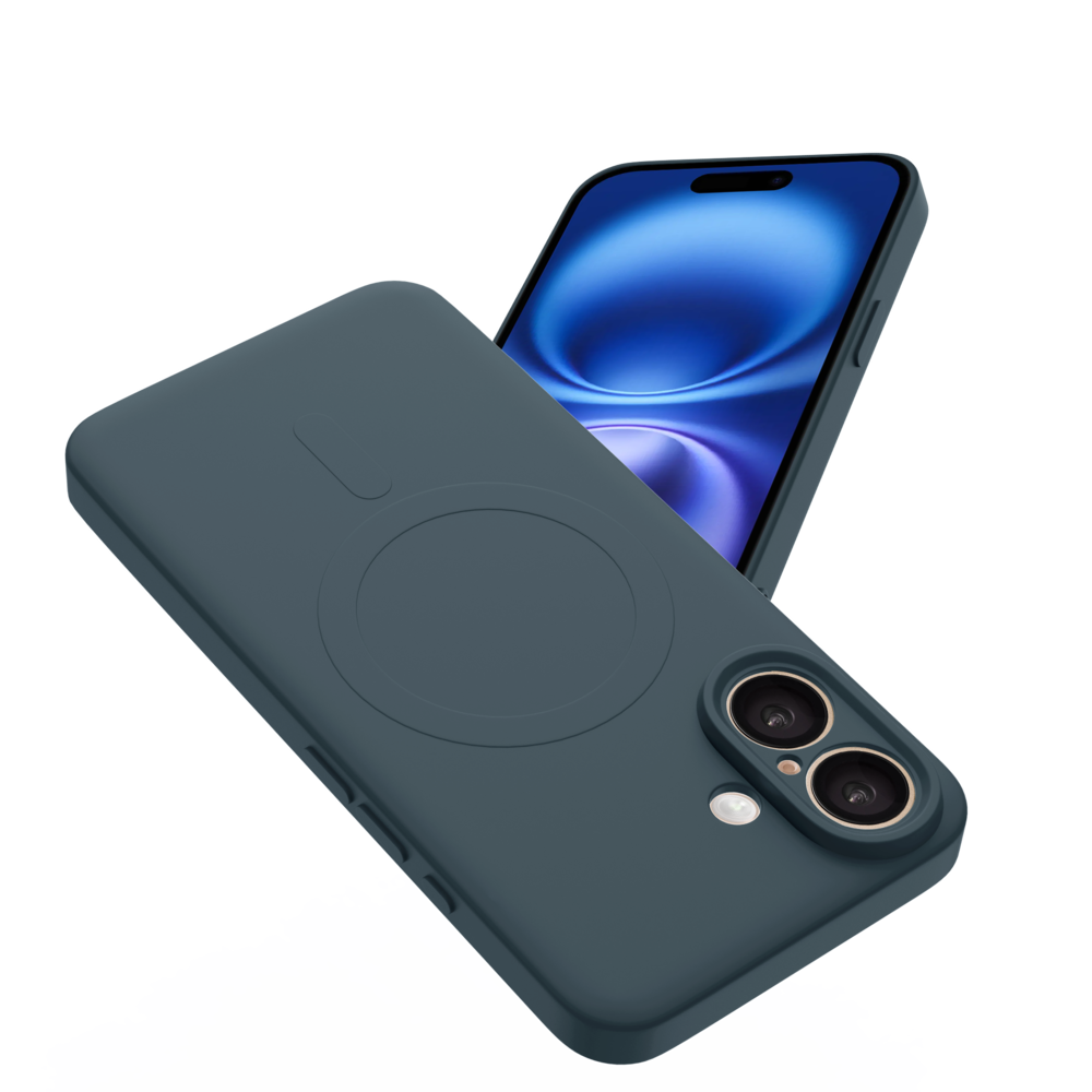 ShieldCase® ShieldCase iPhone 16 Plus Siliconen MagSafe back cover (donkerblauw)