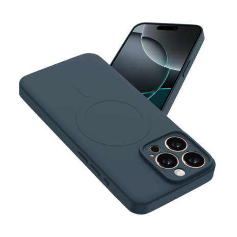 ShieldCase® ShieldCase iPhone 16 Pro Siliconen MagSafe back cover (donkerblauw)