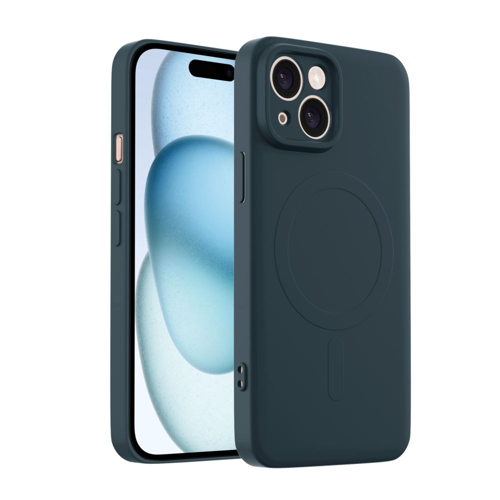 ShieldCase® ShieldCase iPhone 15 Siliconen MagSafe back cover (donkerblauw)