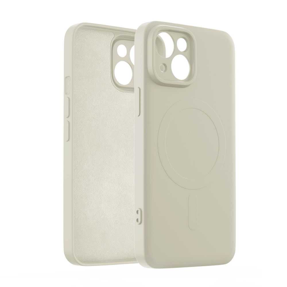 ShieldCase® ShieldCase iPhone 15 Siliconen MagSafe back cover (beige)