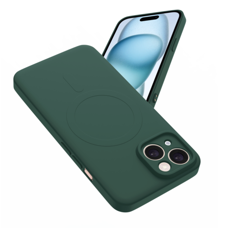 ShieldCase® ShieldCase iPhone 14 Siliconen MagSafe back cover (donkergroen)
