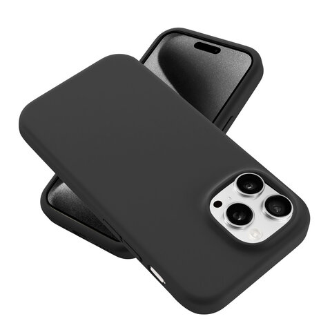 Coverzs Coverzs iPhone 16 Pro Max luxe siliconen MagSafe hoesje (zwart)