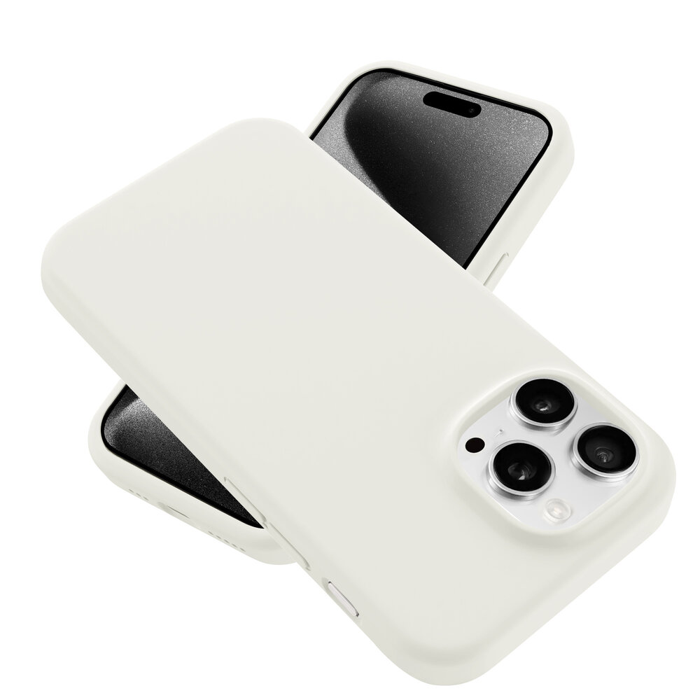 Coverzs Coverzs iPhone 16 Pro Max luxe siliconen hoesje (beige)