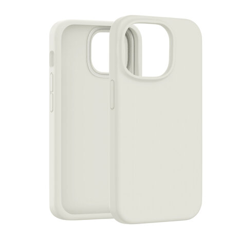 Coverzs Coverzs iPhone 16 Pro Max luxe siliconen hoesje (beige)