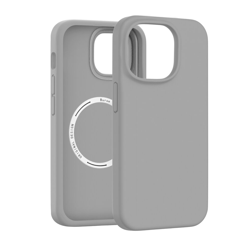 Coverzs Coverzs iPhone 16 Pro luxe siliconen MagSafe hoesje (grijs)