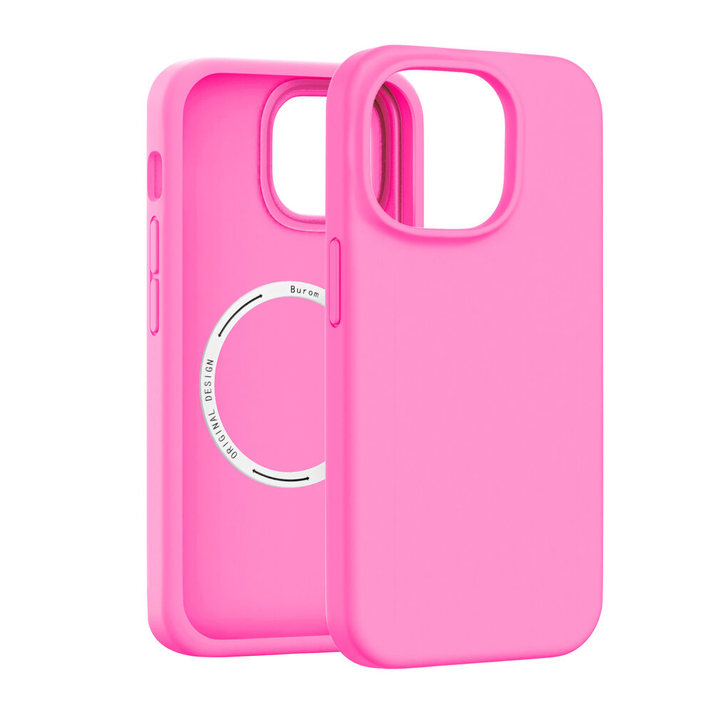 Coverzs Coverzs iPhone 16 Pro luxe siliconen MagSafe hoesje (roze)