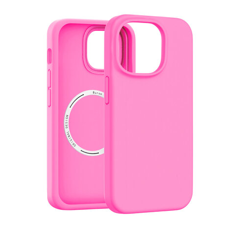 Coverzs Coverzs iPhone 16 Pro luxe siliconen MagSafe hoesje (roze)