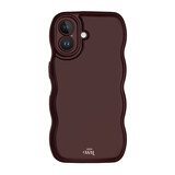 xoxo Wildhearts Glossy Wavy Case Burgundy - iPhone 16 Plus hoesje