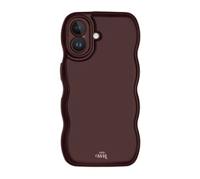 xoxo Wildhearts Glossy Wavy Case Burgundy - iPhone 16 Plus hoesje