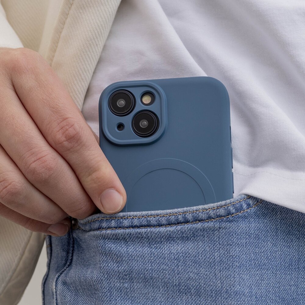 ShieldCase® ShieldCase iPhone 14 Siliconen MagSafe back cover (donkerblauw)