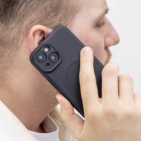 ShieldCase® ShieldCase iPhone 14 Siliconen MagSafe back cover (zwart)