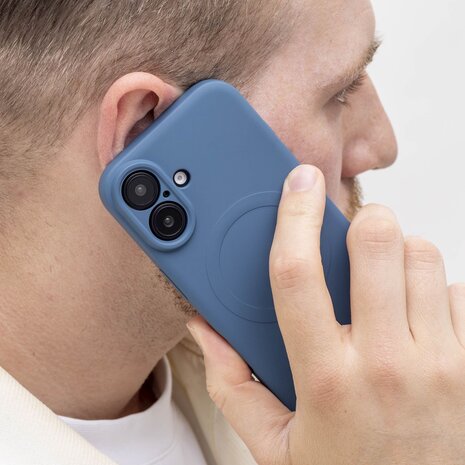 ShieldCase® ShieldCase iPhone 16 Plus Siliconen MagSafe back cover (donkerblauw)