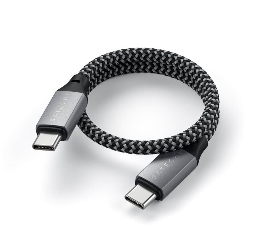 Satechi Satechi USB-C to USB-C oplaadkabel (25cm) Satechi Satechi USB-C to USB-C oplaadkabel (25cm)