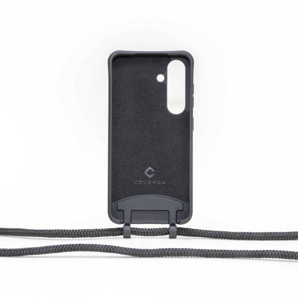 Coverzs Coverzs Samsung Galaxy S24 siliconen hoesje met koord (zwart)