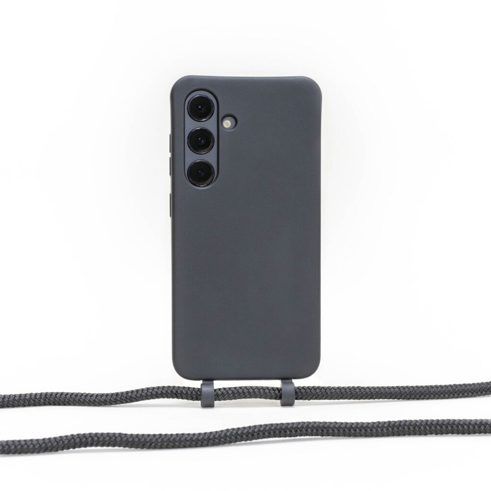 Coverzs Coverzs Samsung Galaxy S25 Plus siliconen hoesje met koord (zwart)