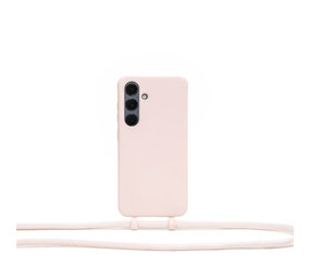 Coverzs Samsung Galaxy S25 siliconen hoesje met koord (roze)