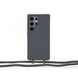 Coverzs Samsung Galaxy S25 Ultra siliconen hoesje met koord (zwart)