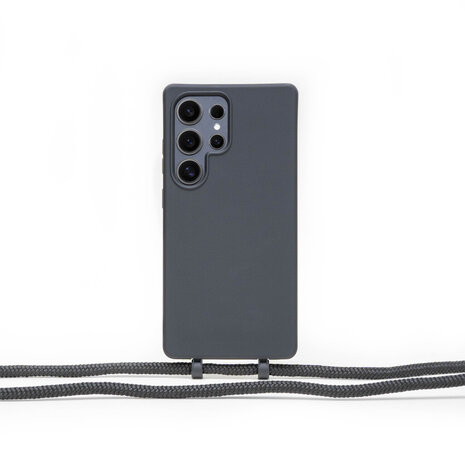 Coverzs Coverzs Samsung Galaxy S25 Ultra siliconen hoesje met koord (zwart)