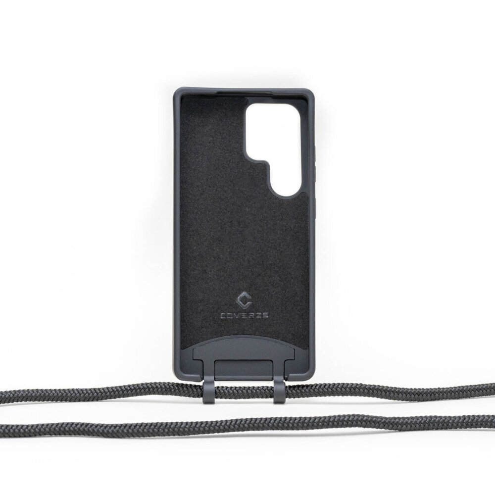 Coverzs Coverzs Samsung Galaxy S25 Ultra siliconen hoesje met koord (zwart)