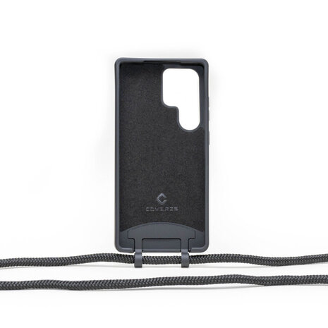 Coverzs Coverzs Samsung Galaxy S25 Ultra siliconen hoesje met koord (zwart)