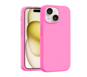 Coverzs iPhone 14 luxe siliconen MagSafe hoesje (roze)