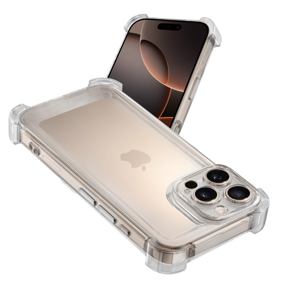 Ceezs Ceezs iPhone 16 Pro Max TPU Shock case met camerabescherming (transparant) Ceezs Ceezs iPhone 16 Pro Max TPU Shock case met camerabescherming (transparant)