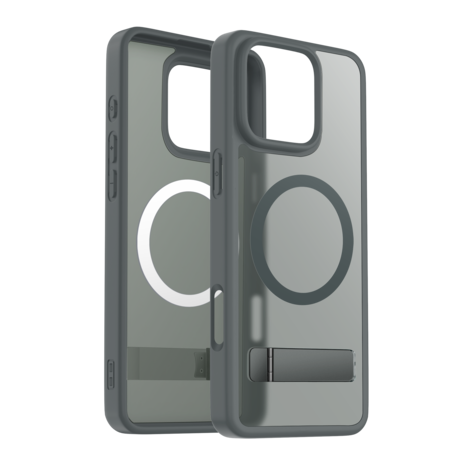 Coverzs Coverzs iPhone 16 Pro Max matte MagSafe case met standaard (grijs) Coverzs Coverzs iPhone 16 Pro Max matte MagSafe case met standaard (grijs)