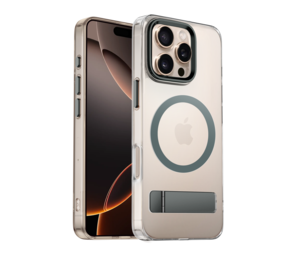 Coverzs iPhone 16 Pro Max MagSafe hardcase met standaard (grijs) Coverzs iPhone 16 Pro Max MagSafe hardcase met standaard (grijs)