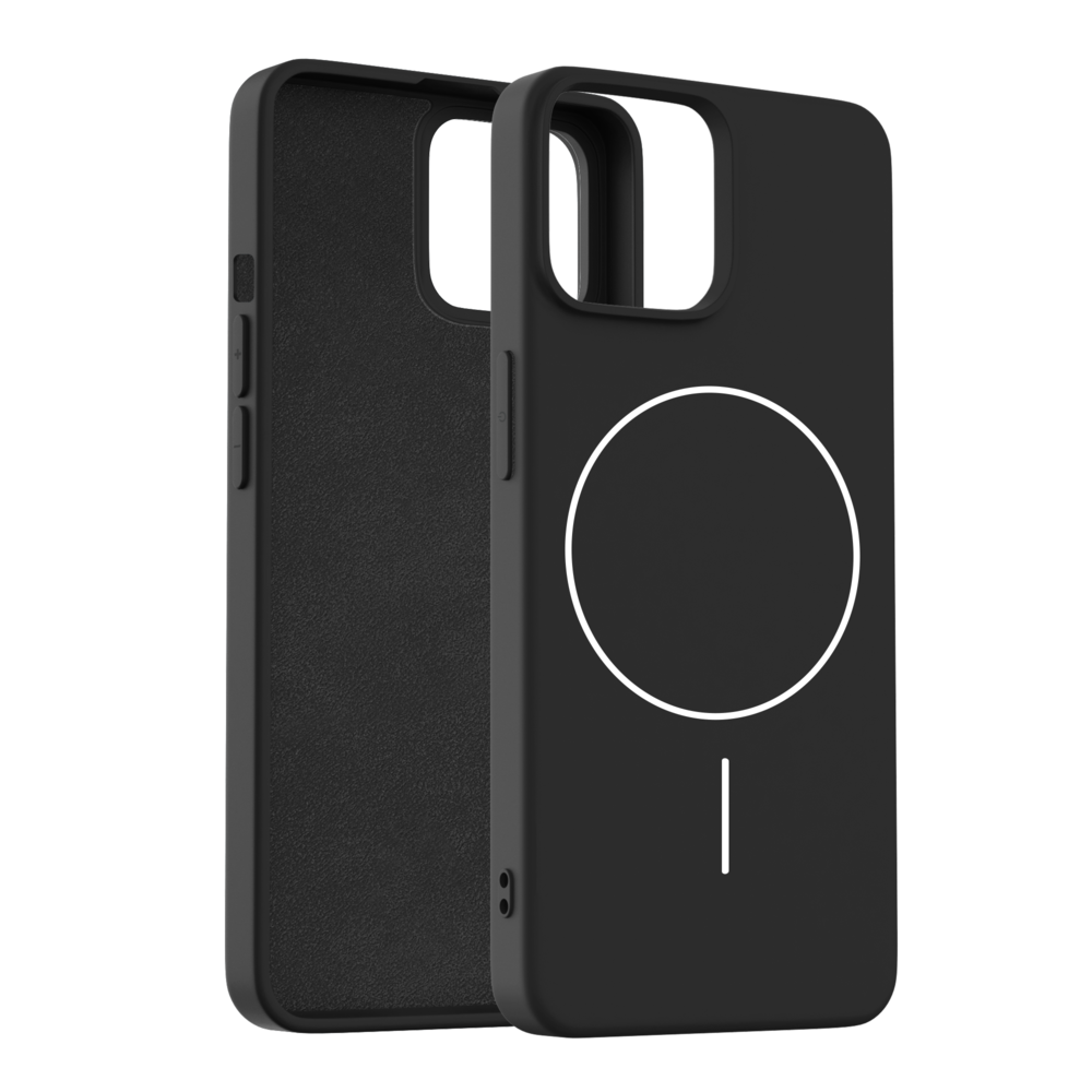 Coverzs Coverzs iPhone 15 MagSafe siliconen  hoesje (zwart)