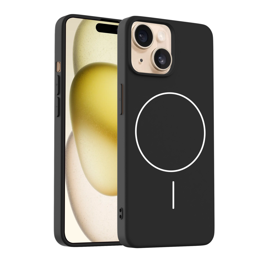 Coverzs Coverzs iPhone 13 MagSafe siliconen  hoesje (zwart)