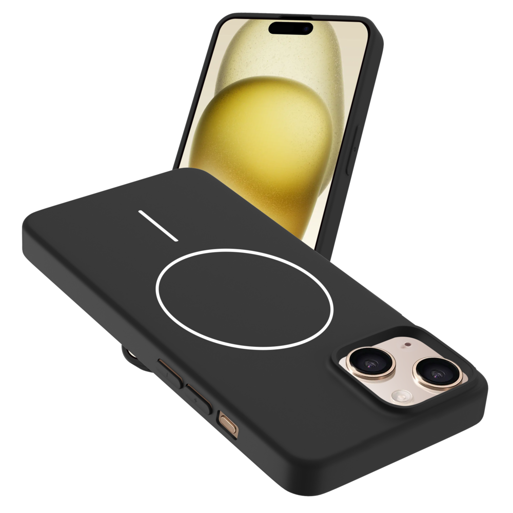 Coverzs Coverzs iPhone 13 MagSafe siliconen  hoesje (zwart)