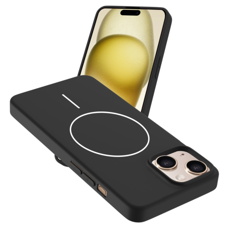 Coverzs Coverzs iPhone 13 MagSafe siliconen  hoesje (zwart)