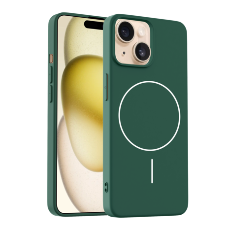 Coverzs Coverzs iPhone 14 MagSafe siliconen  hoesje (groen)