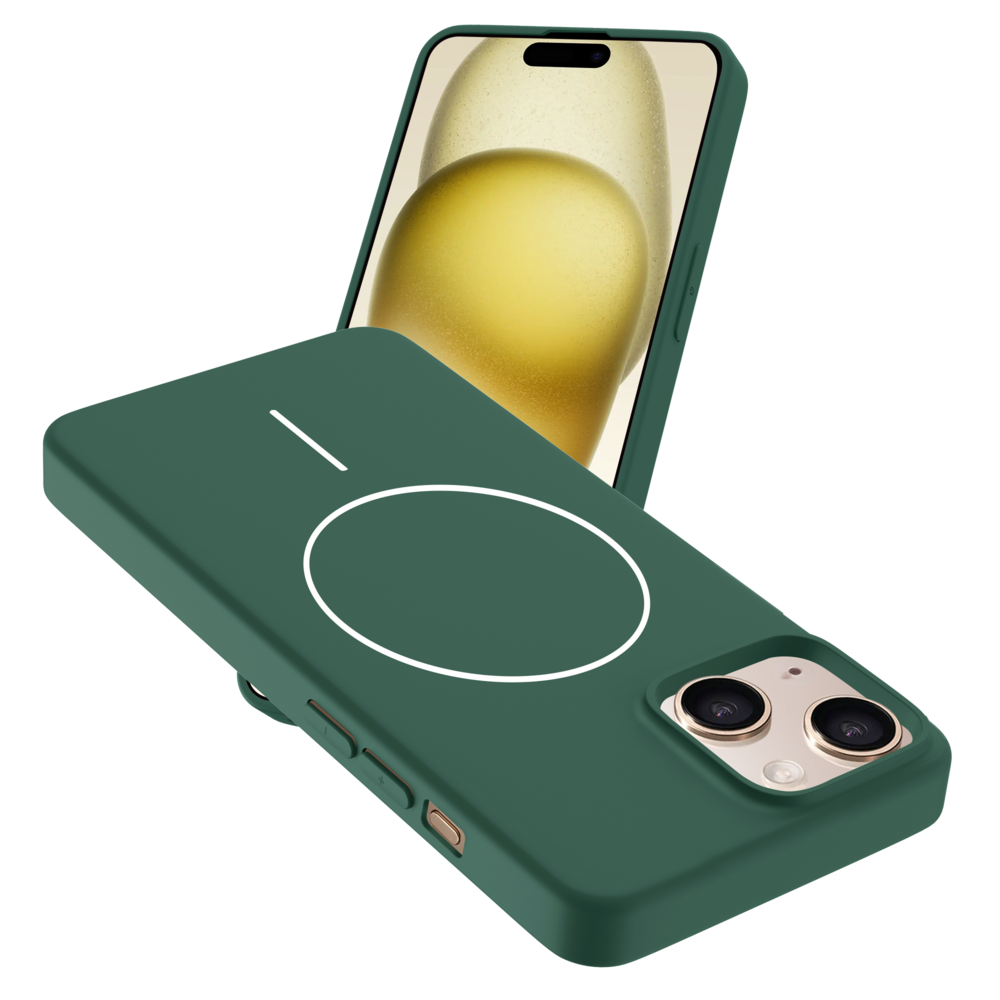 Coverzs Coverzs iPhone 13 MagSafe siliconen  hoesje (groen)