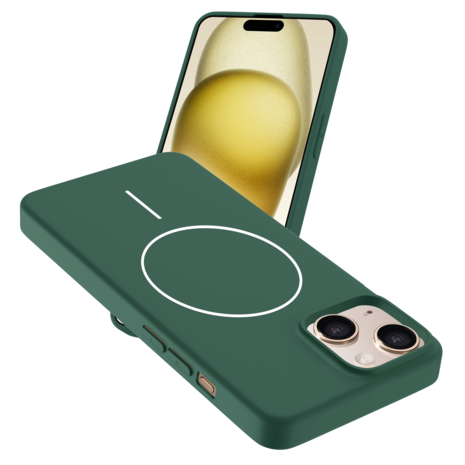 Coverzs Coverzs iPhone 13 MagSafe siliconen  hoesje (groen)
