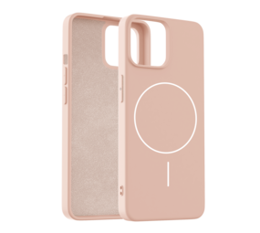 Coverzs iPhone 15 MagSafe siliconen 'slim' hoesje (lichtroze)