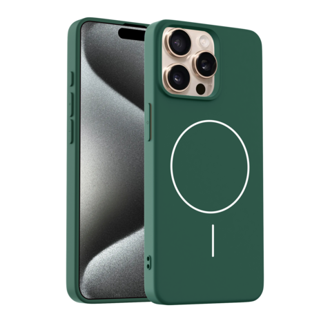 Coverzs Coverzs iPhone 14 Pro Max MagSafe siliconen  hoesje (groen)