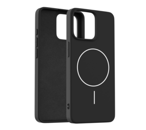 Coverzs iPhone 14 Pro Max MagSafe siliconen 'slim' hoesje (zwart)