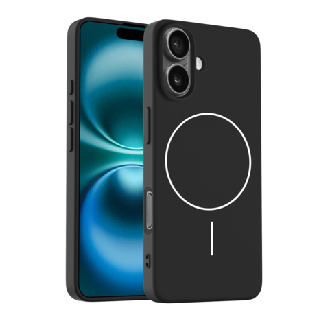Coverzs Coverzs iPhone 16 Plus MagSafe siliconen  hoesje (zwart)