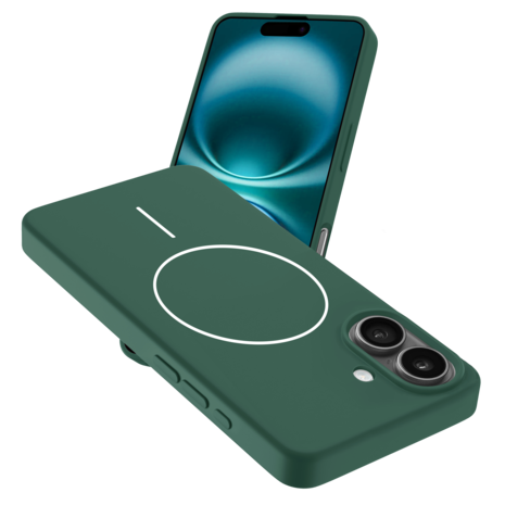 Coverzs Coverzs iPhone 16 Plus MagSafe siliconen  hoesje (groen)